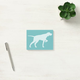 Pointer Hund Silhouette Zeigen Post-it Klebezettel