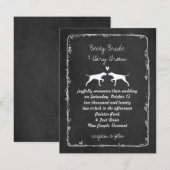 Pointer-Hund-Silhouetten Hochzeit Einladung (Vorne/Hinten)