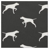 Pointer Hund Silhouetten Schwarz-Weiß Gemustert Stoff (Nahaufnahme)