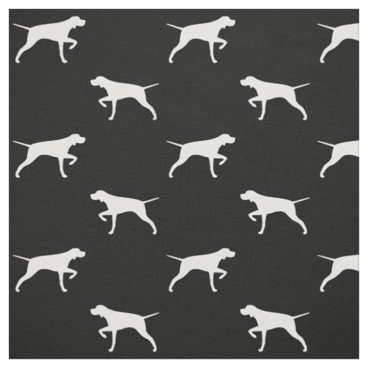 Pointer Hund Silhouetten Schwarz-Weiß Gemustert Stoff (Muster)