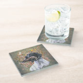 Pointer, Jägerin, Coaster für Holzcock Glasuntersetzer (Schrägansicht)