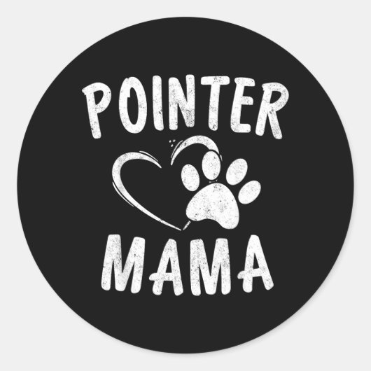 Pointer Mama Geschenk Tierliebhaber Kleidung Deuts Runder Aufkleber (Vorderseite)