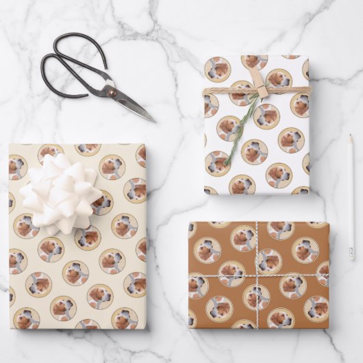 Pointer Painting English Niedlich Original Pet Dog Geschenkpapier Set (Vorderseite)