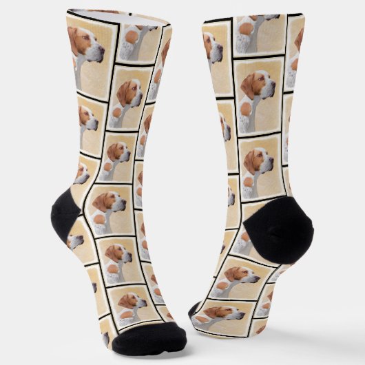 Pointer Painting English Niedlich Original Pet Dog Socken (Gewinkelt)