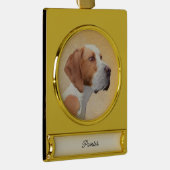 Pointer Painting - Niedliche Original Dog Art Gold Banner-Ornament Gold (Rechts)