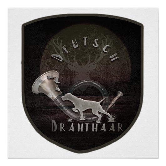 Pointer Poster vom Deutschen Drahthaar (Vorderseite)