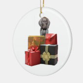 Pointer Puppy Christmas Geschenke Keramik Ornament (Links)