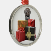 Pointer Puppy Christmas Geschenke Silbernes Ornament (Rechts)