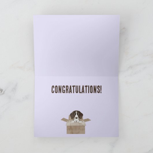 Pointer Puppy in Box Geburtstagkarte Karte (Innenseite)