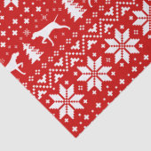 Pointer Silhouette Weihnachtsmuster Rot Seidenpapier (Detail)