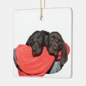Pointer Sisters in einem Korb Keramikornament (Links)