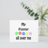Pointer Walks Design Postkarte (Stehend Vorderseite)