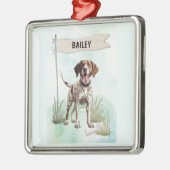 Pointer-Wasserfarbe Personalisierter Hund Ornament Aus Metall (Links)