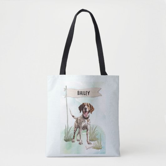 Pointer Watercolor Personalized Dog Tasche (Vorderseite)
