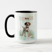 Pointer Watercolor Personalized Dog Tasse (Links)