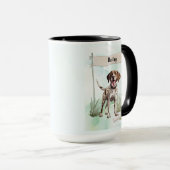Pointer Watercolor Personalized Dog Tasse (VorderseiteRechts)