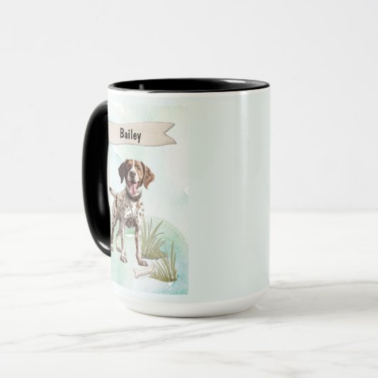 Pointer Watercolor Personalized Dog Tasse (Vorderseite Links)