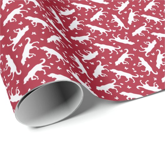 Pointers and Butterflies (Red() Wrapping Paper Geschenkpapier (Rolleneckpunkt)