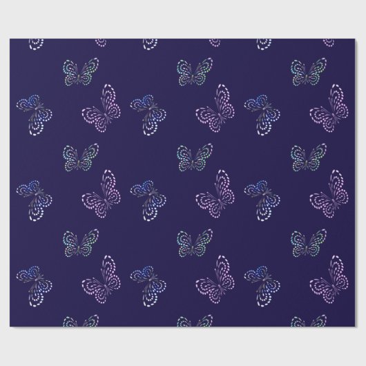 Pointille Schmetterlinge Geschenkpapier (Flach)