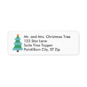 Pointillism Christmas Tree Star Address Labels (Vorne)