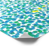 Pointillism Kajakszene auf einem Fluss Posters Poster (Ecke)