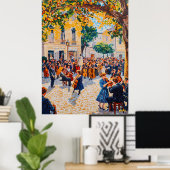 Pointillism Orchestra Darstellend im Freien Poster (Heimbüro)