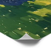 Pointillism Park Szene mit lebhaften Sommerfarben Poster (Ecke)