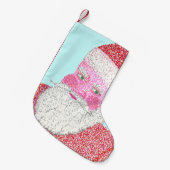 Pointillism Santa Face Leiter Weihnachtsfeiertag S Kleiner Weihnachtsstrumpf (Vorderansicht (hängend))