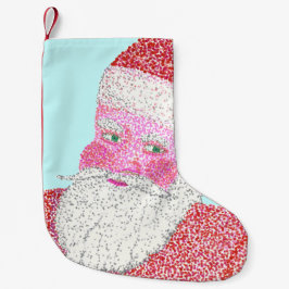 Pointillism Santa Face Leiter Weihnachtsfeiertag S Kleiner Weihnachtsstrumpf