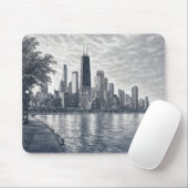 Pointillismus Chicago Skyline Mousepad (Mit Mouse)