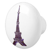 Pointillismus Eiffelturm Keramik Schubknöpfe Keramikknauf (Rechts)