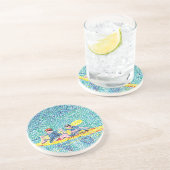 Pointillismus Kayak-Szene-Malerei, Untersetzer (Seite)