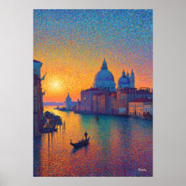 Pointillismus-Kunst am Grand Canal in Venedig beim Poster
