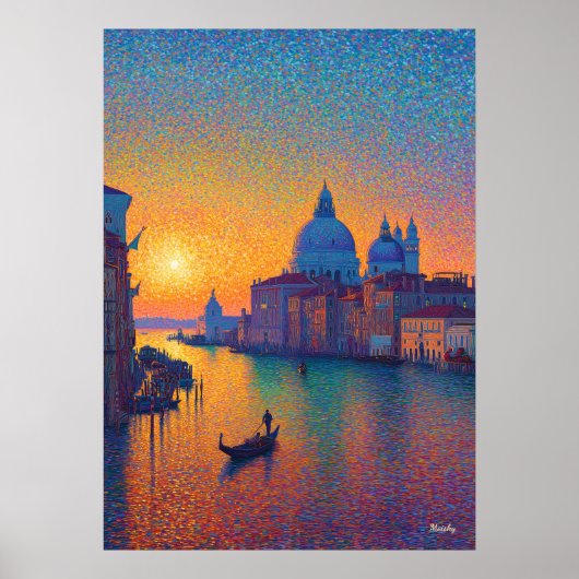 Pointillismus-Kunst am Grand Canal in Venedig beim Poster (Vorne)