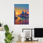 Pointillismus-Kunst am Grand Canal in Venedig beim Poster (Heimbüro)