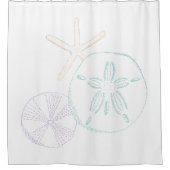 Pointillismus-Muscheln Duschvorhang (Vorderseite)