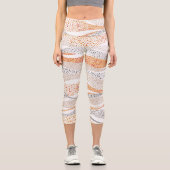 Pointillismus Wavy Polka: Niedlich Doodle Textile Capri Leggings (Vorderseite)