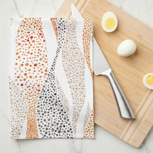 Pointillismus Wavy Polka: Niedlich Doodle Textile Geschirrtuch (Viertel Falte)