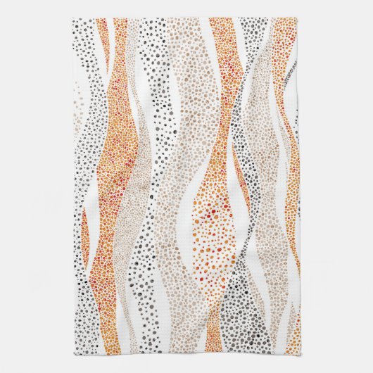 Pointillismus Wavy Polka: Niedlich Doodle Textile Geschirrtuch (Vertikal)