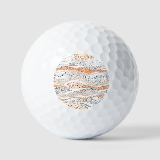Pointillismus Wavy Polka: Niedlich Doodle Textile Golfball (Vorderseite)