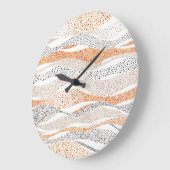 Pointillismus Wavy Polka: Niedlich Doodle Textile Große Wanduhr (Winkel)