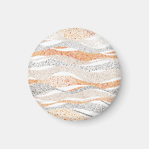 Pointillismus Wavy Polka: Niedlich Doodle Textile Magnet