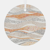 Pointillismus Wavy Polka: Niedlich Doodle Textile Ornament Aus Glas (Rückseite)