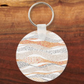 Pointillismus Wavy Polka: Niedlich Doodle Textile Schlüsselanhänger (Vorderseite)