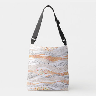 Pointillismus Wavy Polka: Niedlich Doodle Textile Tragetaschen Mit Langen Trägern