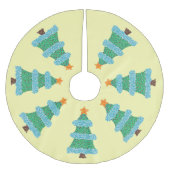 Pointillismus Weihnachtsbaumen Baumrock Polyester Weihnachtsbaumdecke (Vorderseite)