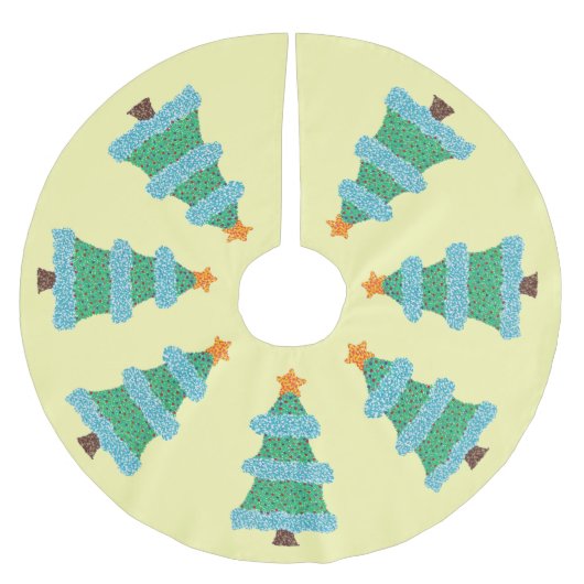 Pointillismus Weihnachtsbaumen Baumrock Polyester Weihnachtsbaumdecke (Vorderseite)