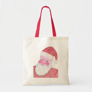 Pointillismus Weihnachtsmann, Leinwand Totbeutel Tragetasche