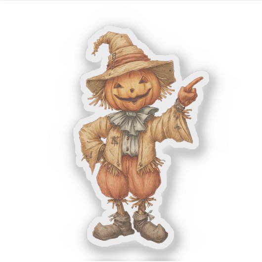 Pointing Scarecrow Aufkleber (Vorderseite)