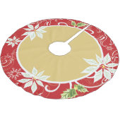 Pointsetta | roter Baum-Rock Polyester Weihnachtsbaumdecke (Schrägansicht)